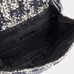 Pre Owned Chanel Multicolor Tweed Leather Camellia Chain Shoulder Bag