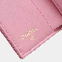 Chanel Pink Lambskin 19 Small Flap Wallet