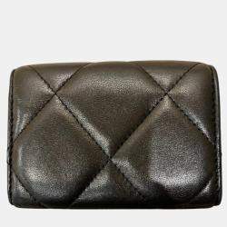 Chanel Black Lambskin Leather Tri-Fold 19 Small Flap Wallet
