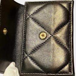 Chanel Black Lambskin Leather Tri-Fold 19 Small Flap Wallet