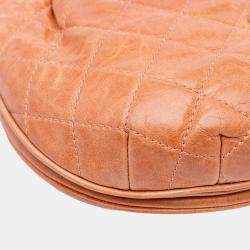 Pre Owned Chanel Brown Medium Aged Calfskin Bubble CC Flap