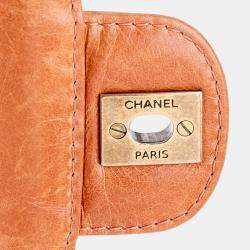 Pre Owned Chanel Brown Medium Aged Calfskin Bubble CC Flap