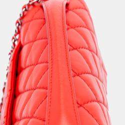 Chanel Red Jumbo Lambskin Easy Carry Flap Satchel