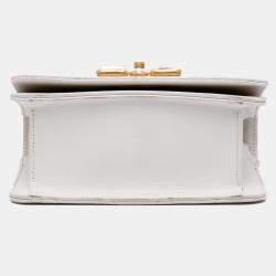 Pre Owned Chanel Ivory Small CC Quilted Calfskin Crystal Pearl Full Flap