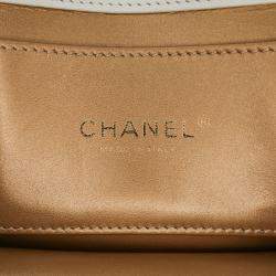 Pre Owned Chanel Ivory Small CC Quilted Calfskin Crystal Pearl Full Flap