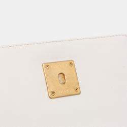 Pre Owned Chanel Ivory Small CC Quilted Calfskin Crystal Pearl Full Flap