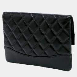 Chanel Black Shiny Crumpled Calfskin 31 Clutch