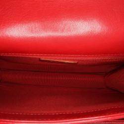 Chanel Red Small Quilted Calfskin and Caviar Chain Handle Flap