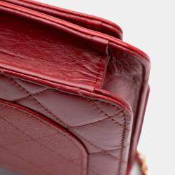 Chanel Red Small Quilted Calfskin and Caviar Chain Handle Flap