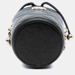 Chanel Black Micro Quilted Lambskin Drawstring Bucket Bag