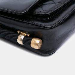 Chanel Black Crumpled Calfskin En Vogue Rope Flap