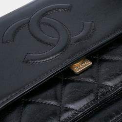 Chanel Black Crumpled Calfskin En Vogue Rope Flap