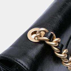 Chanel Black Crumpled Calfskin En Vogue Rope Flap