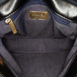 Chanel Black Crumpled Calfskin En Vogue Rope Flap