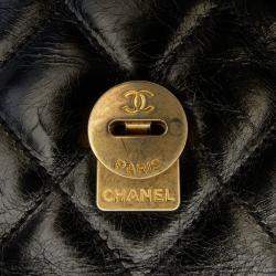 Chanel Black Crumpled Calfskin En Vogue Rope Flap