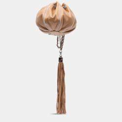 Chanel Brown Mini Lambskin and Satin Reversible Sac Cordon