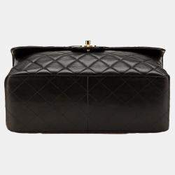 Chanel Black Jumbo Lambskin Double Sided Flap