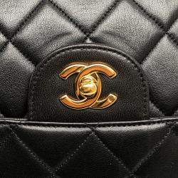 Chanel Black Jumbo Lambskin Double Sided Flap