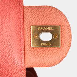 Pre Owned Chanel Pink Medium Quilted Caviar Sunset On The Sea Flap