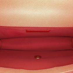 Pre Owned Chanel Pink Medium Quilted Caviar Sunset On The Sea Flap