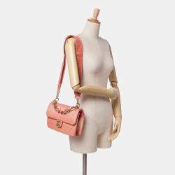 Pre Owned Chanel Pink Medium Quilted Caviar Sunset On The Sea Flap