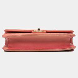 Pre Owned Chanel Pink Medium Quilted Caviar Sunset On The Sea Flap