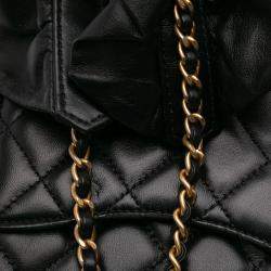Pre Owned Chanel Black Mini Square Lambskin Romance Single Flap