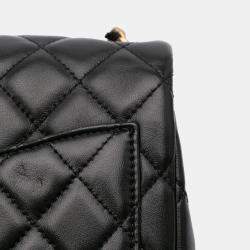 Pre Owned Chanel Black Mini Square Lambskin Romance Single Flap