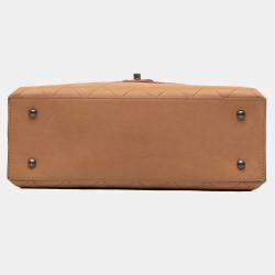 Chanel Brown Large Calfskin Stitched Urban Luxury Top Handle Bag