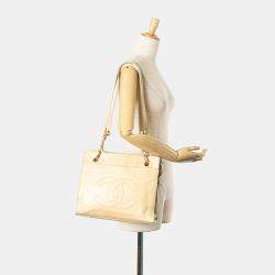Chanel Beige CC Lambskin Chain Tote