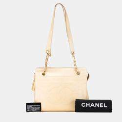 Chanel Beige CC Lambskin Chain Tote