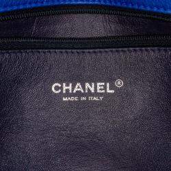 Pre Owned Chanel Blue CC Quilted Calfskin Multi Chain Flap