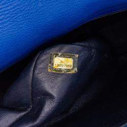 Pre Owned Chanel Blue CC Quilted Calfskin Multi Chain Flap