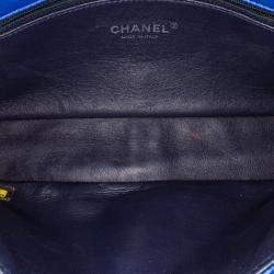 Pre Owned Chanel Blue CC Quilted Calfskin Multi Chain Flap
