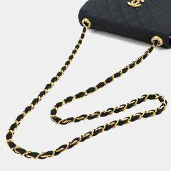 Chanel Black Satin Chain Shoulder Bag