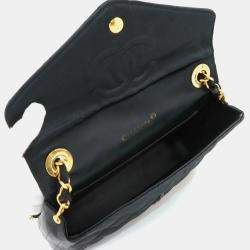 Chanel Black Satin Chain Shoulder Bag
