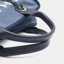 Chanel Blue Canvas Deauville Bowling Bag 