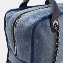 Chanel Blue Canvas Deauville Bowling Bag 
