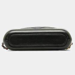 Chanel Navy Leather Gabrielle Quilted Chain Wallet Mini Shoulder Bag