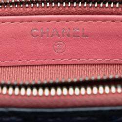 Chanel Navy Leather Gabrielle Quilted Chain Wallet Mini Shoulder Bag