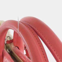Chanel White/Pink Caviar Ombre Large Shopping Tote Bag