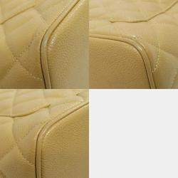 Chanel Beige Grained Calfskin Leather Tote Bag 
