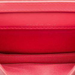 Chanel Pink Caviar Skin Camellia Coco Mark Chain Wallet Mini Shoulder Bag