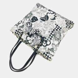 Pre Owned  Chanel White Canvas Printed Camellia Tote Bag