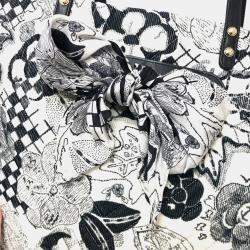 Pre Owned  Chanel White Canvas Printed Camellia Tote Bag