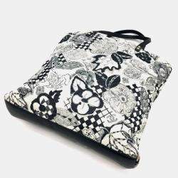 Pre Owned  Chanel White Canvas Printed Camellia Tote Bag