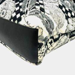 Pre Owned  Chanel White Canvas Printed Camellia Tote Bag