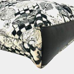 Pre Owned  Chanel White Canvas Printed Camellia Tote Bag