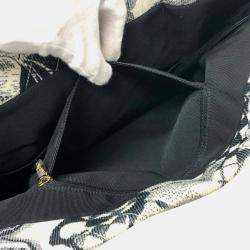 Pre Owned  Chanel White Canvas Printed Camellia Tote Bag