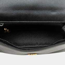 Chanel Black Satin Coco Mark Square Shoulder Bag